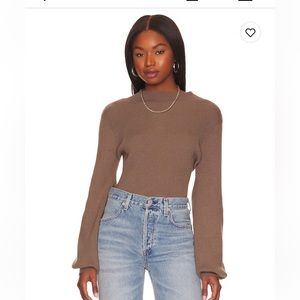 L’Academie Ribbed Knit Sweater, lovely balloon sleeves